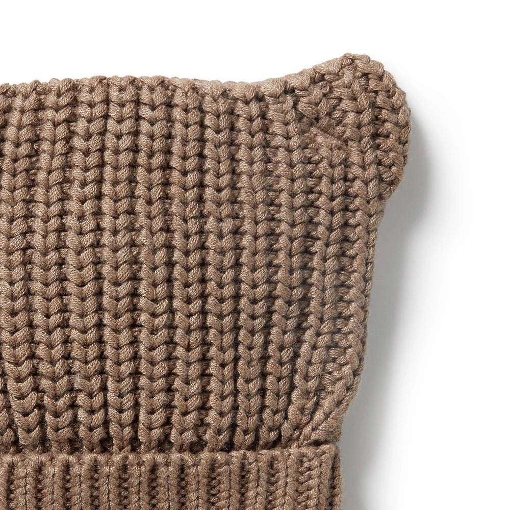Wilson & Frenchy Coco Speckle Organic Knitted Bear Hat