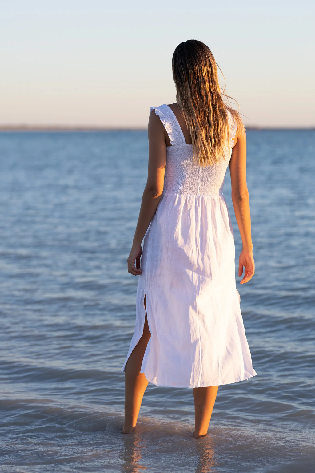 Pops + Co Goldie White Dress