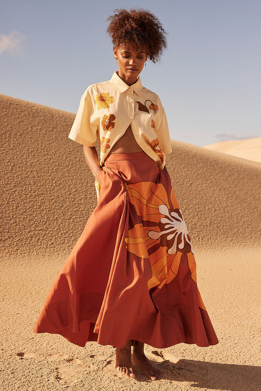 Bohemian Traders Tea Floral Circle Skirt || Flower Power