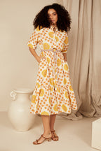 Bohemian Traders Spiral Dolman Midi Dress || Geo Swirl