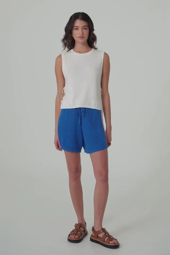 ARCAA Larri Linen Short - French Blue & Taupe