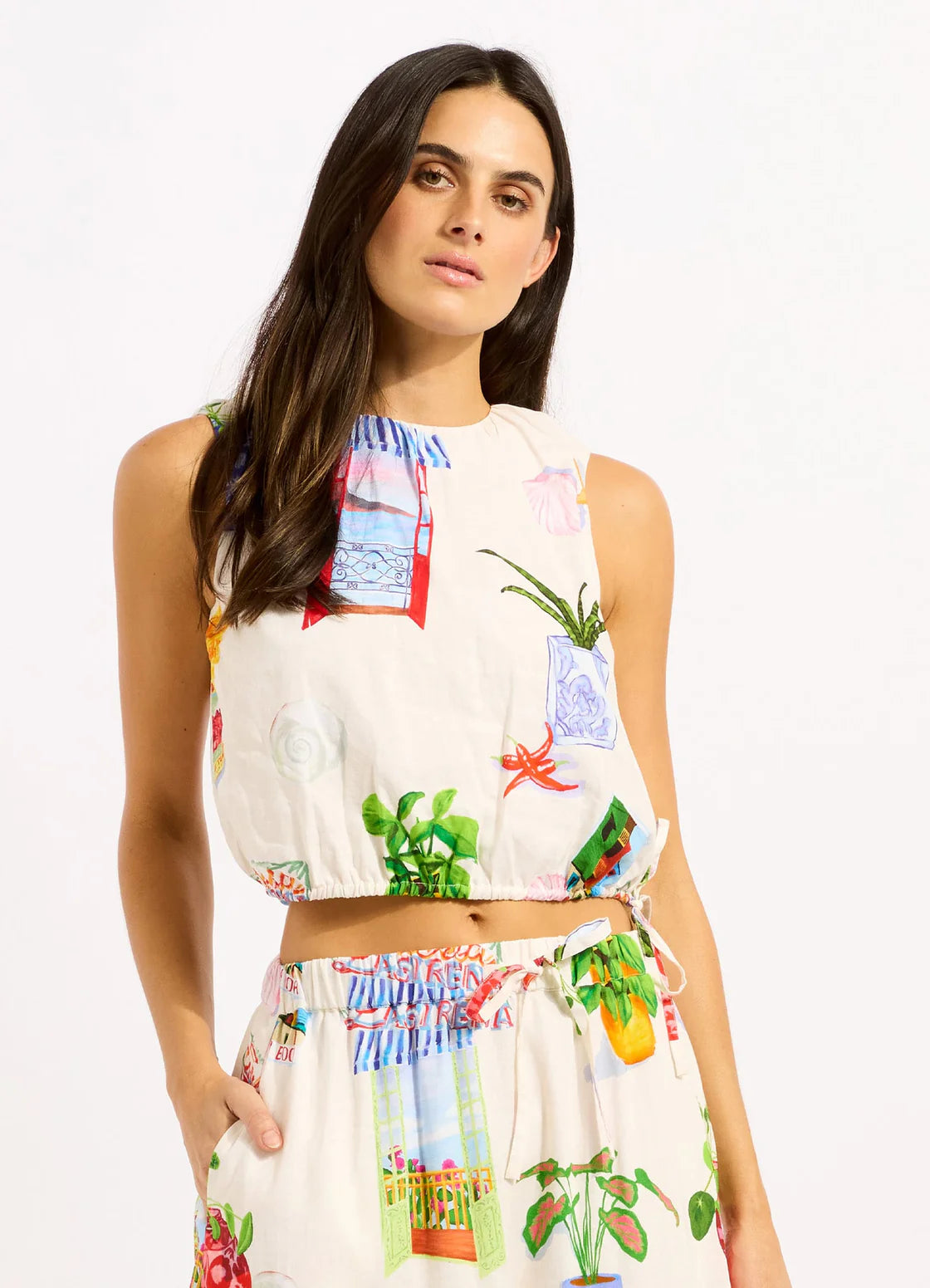 Seafolly La Boca Drawcord Waist Top