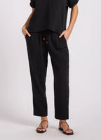 Seafolly - Double Gauze Tapered Pant - Black
