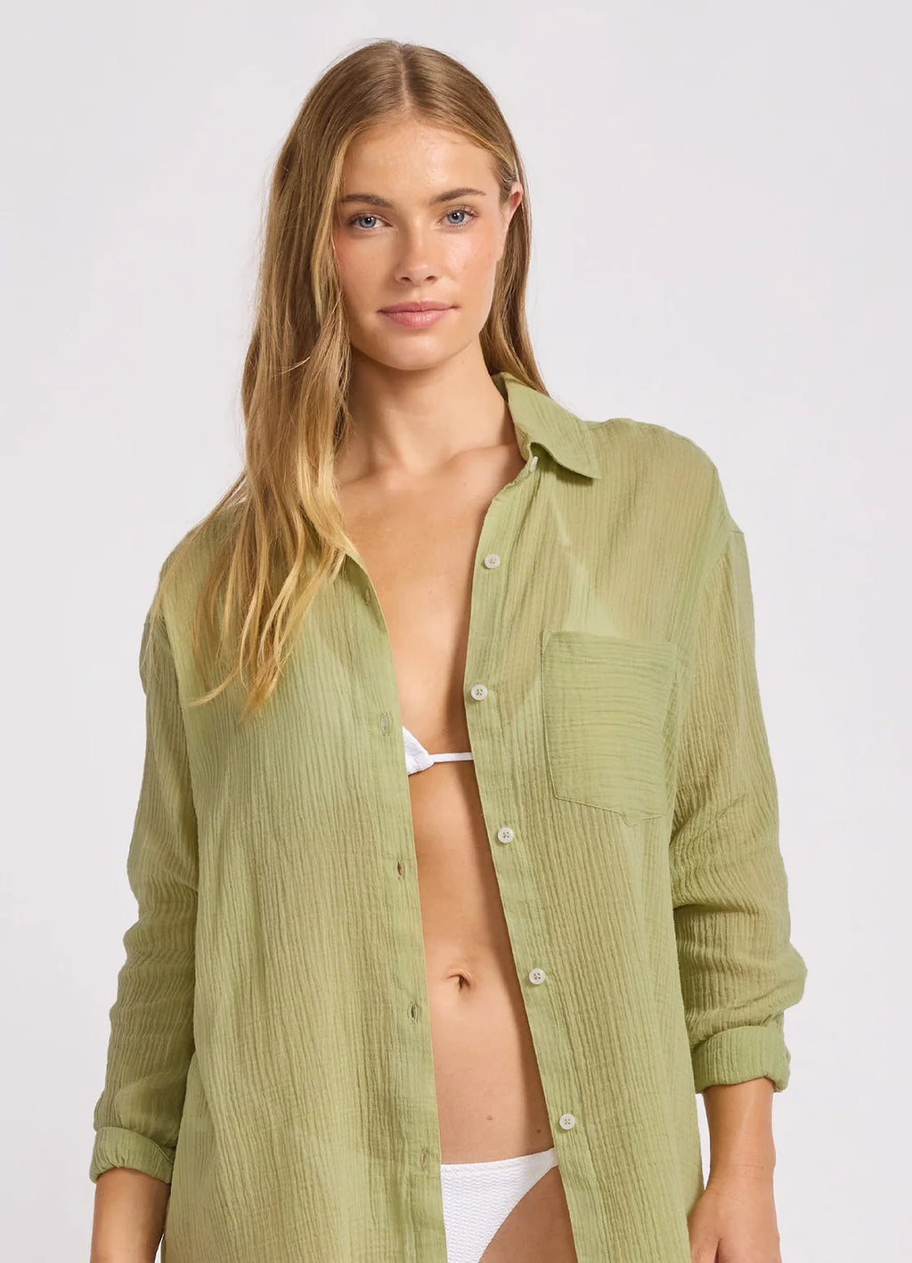 Seafolly - Crinkle Gauze Shirt - Light Meadowland