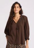 Seafolly - Crinkle Gauze Trim Peasant Blouse - Assorted