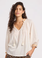 Seafolly - Crinkle Gauze Trim Peasant Blouse - Assorted