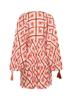 Bohemian Traders Geo Smock Mini Dress - Coral Hues
