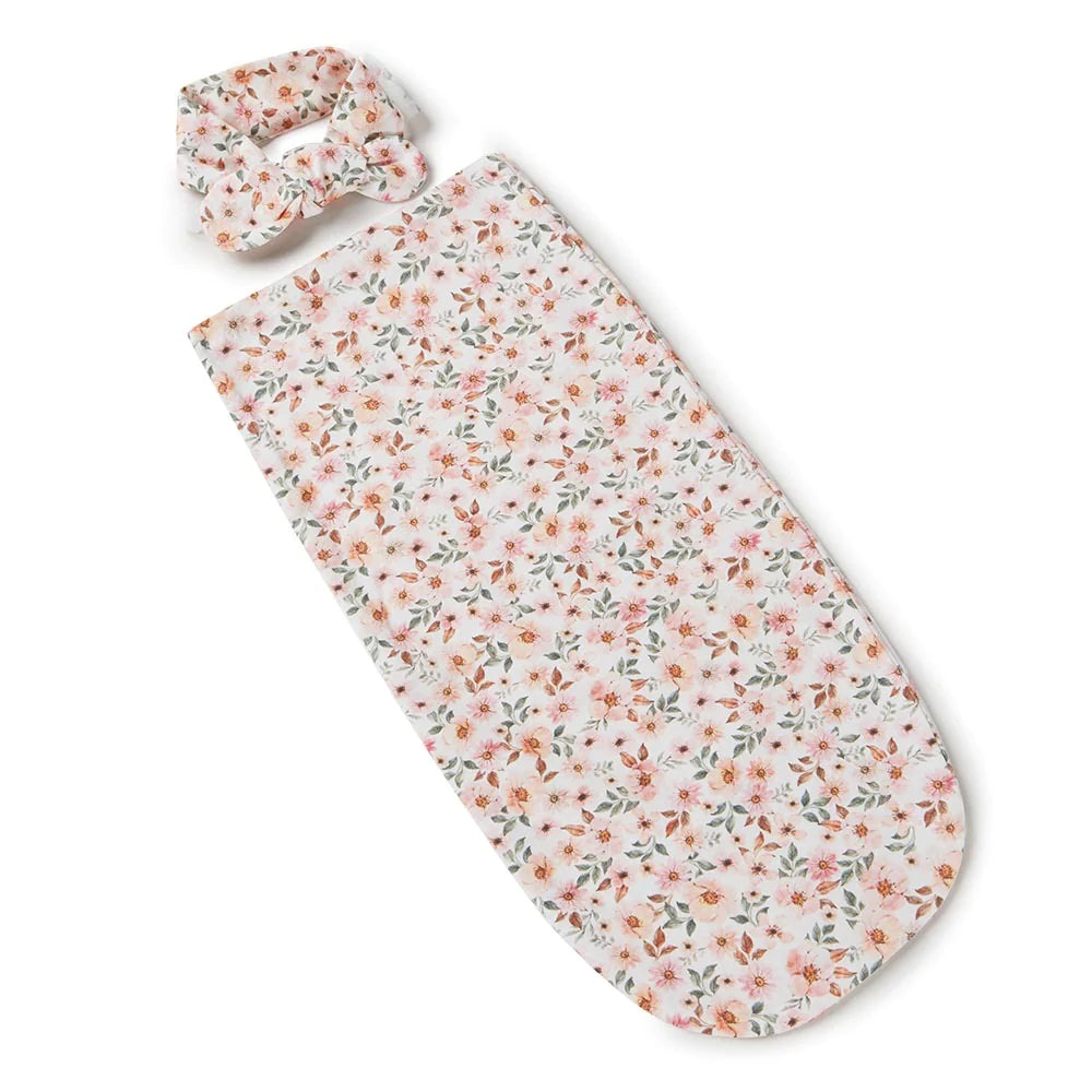 Snuggle Hunny Snuggle Swaddle & Topknot Set - Spring Floral