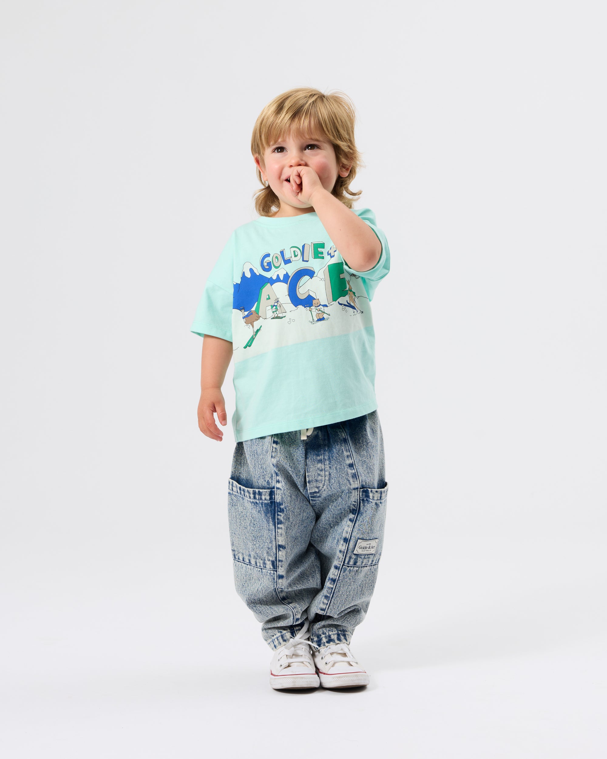 Goldie + Ace Kit Denim Pocket Pant Light Denim