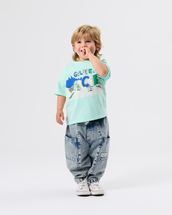 Goldie + Ace Kit Denim Pocket Pant Light Denim