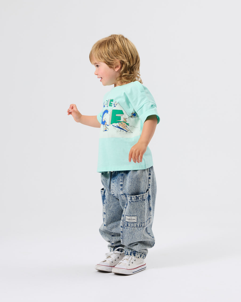 Goldie + Ace Kit Denim Pocket Pant Light Denim