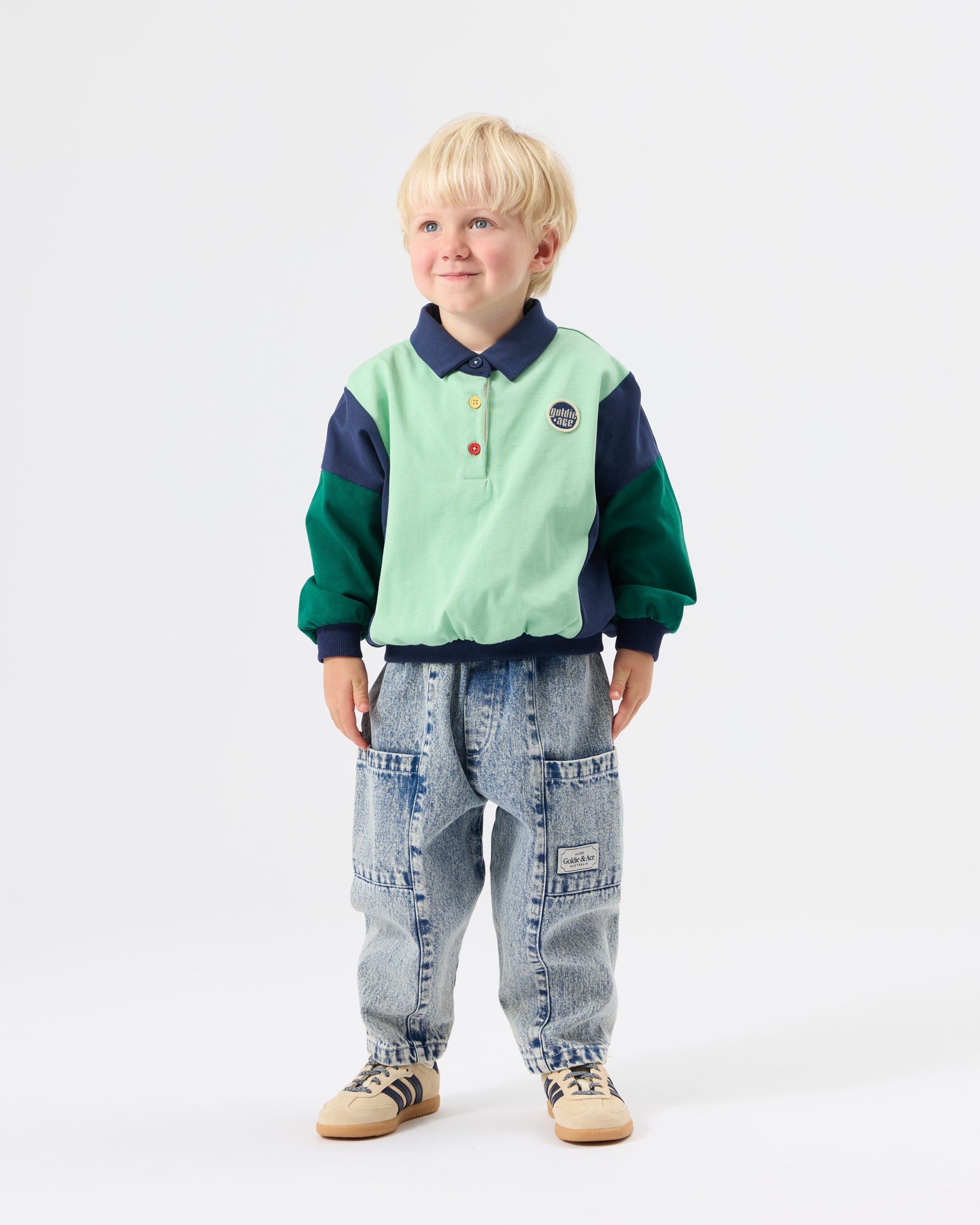 Goldie + Ace Kit Denim Pocket Pant Light Denim