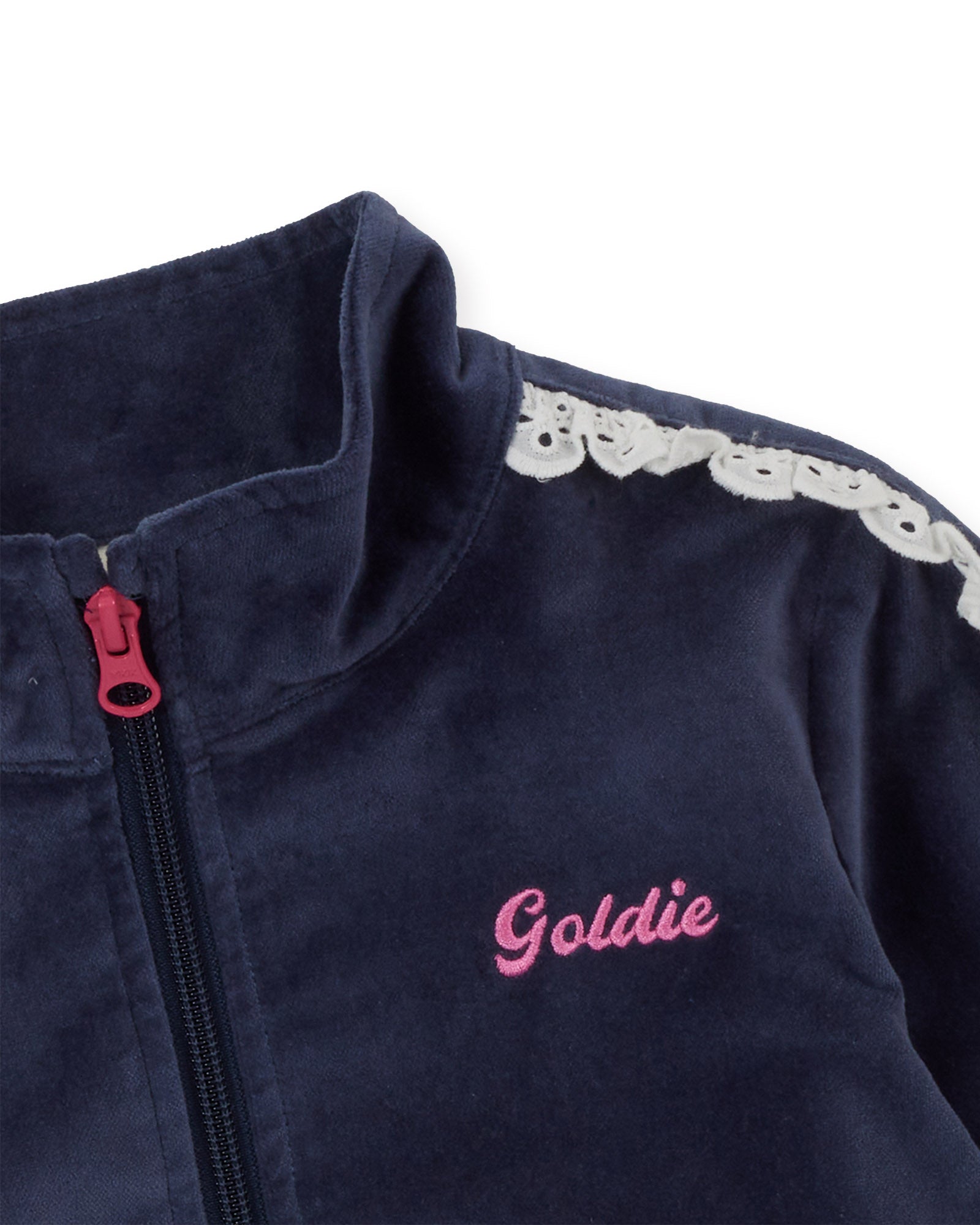 Goldie + Ace Velour Broderie Sweat Jacket