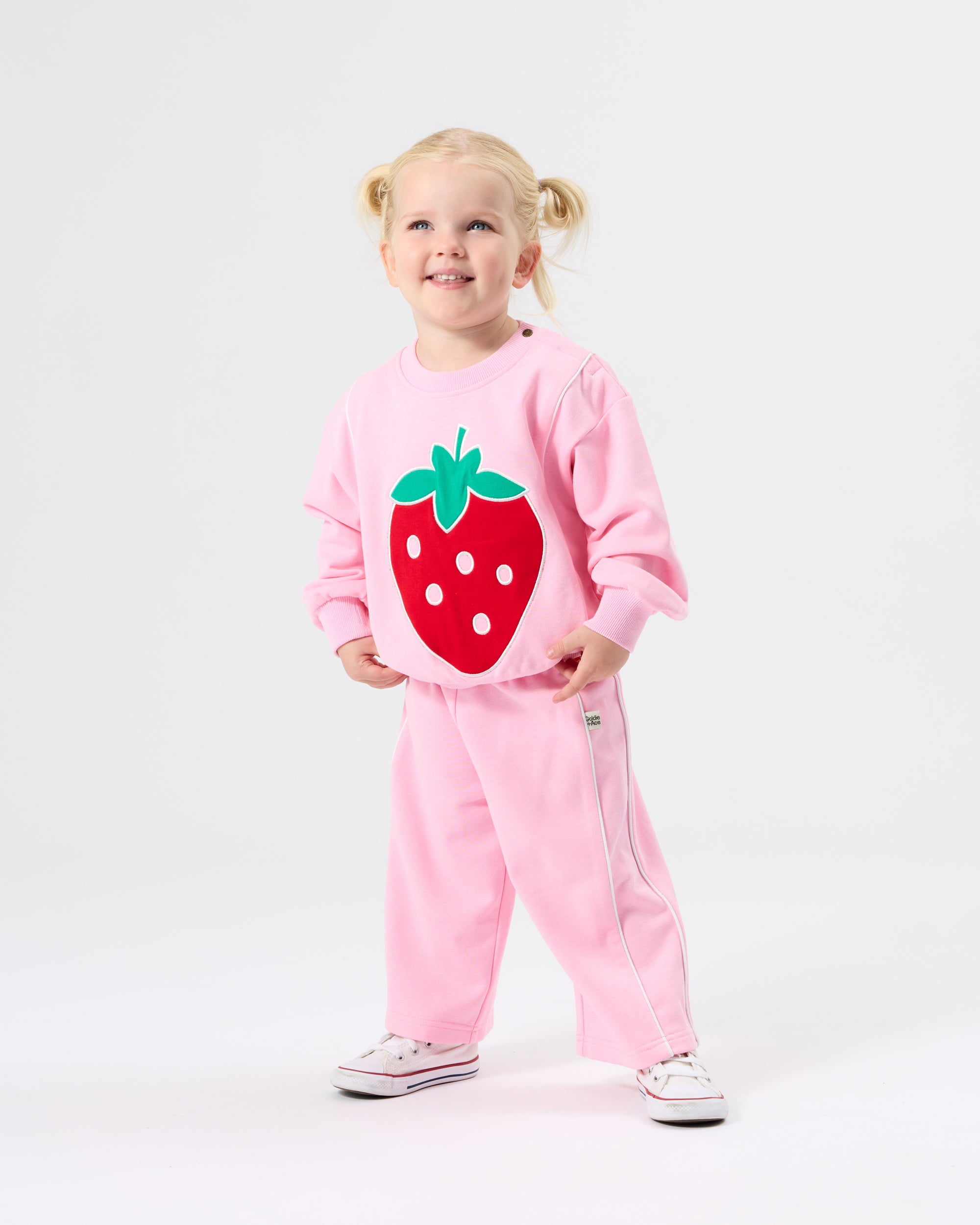 Goldie + Ace Jumbo Strawberry Piped Sweater