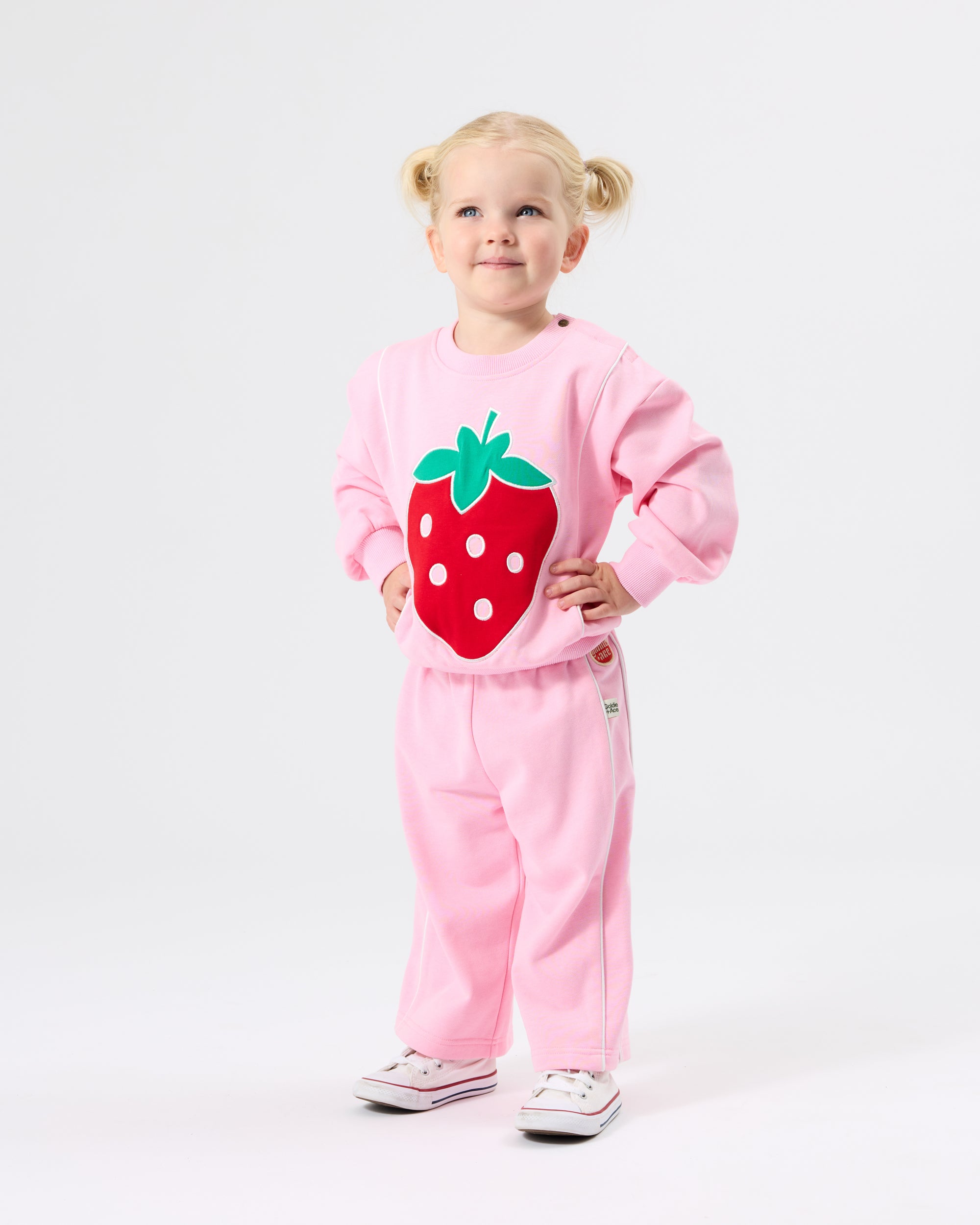 Goldie + Ace Jumbo Strawberry Piped Sweater