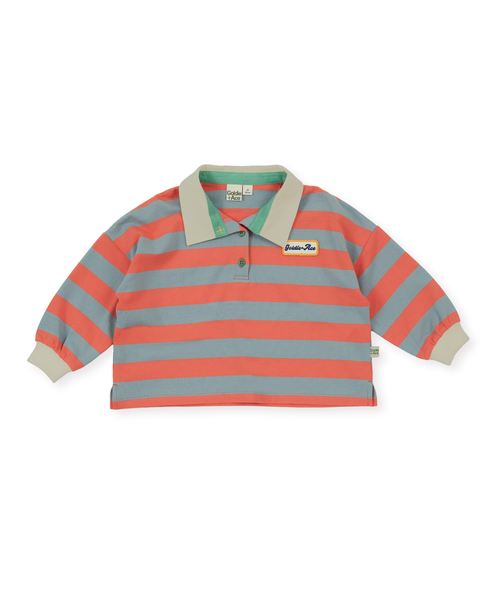 Goldie + Ace Rugby Stripe Terry Sweat Top Orange