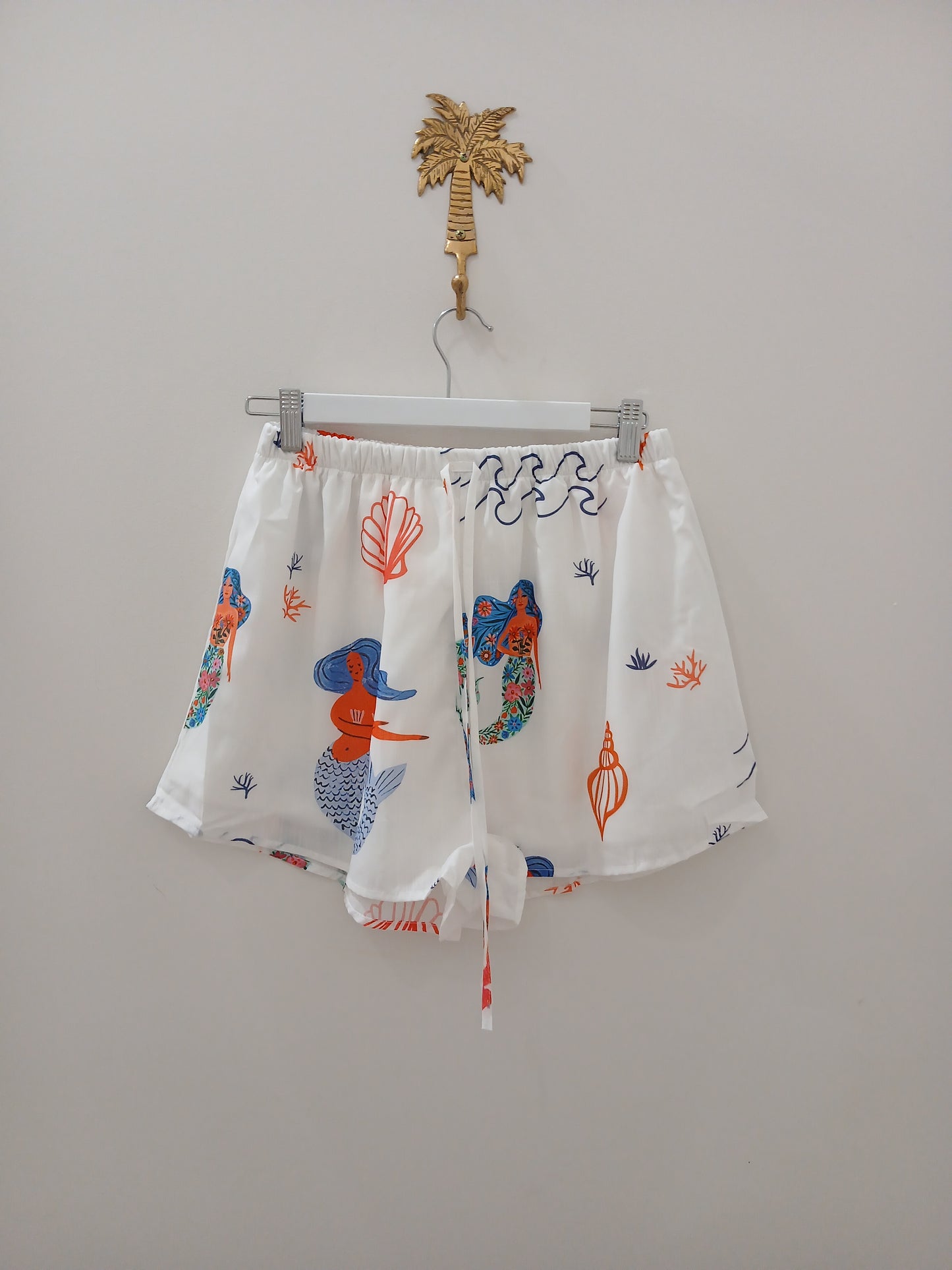 By Frankie - Button Up Shirt & Shorts Set - Mermaid Print