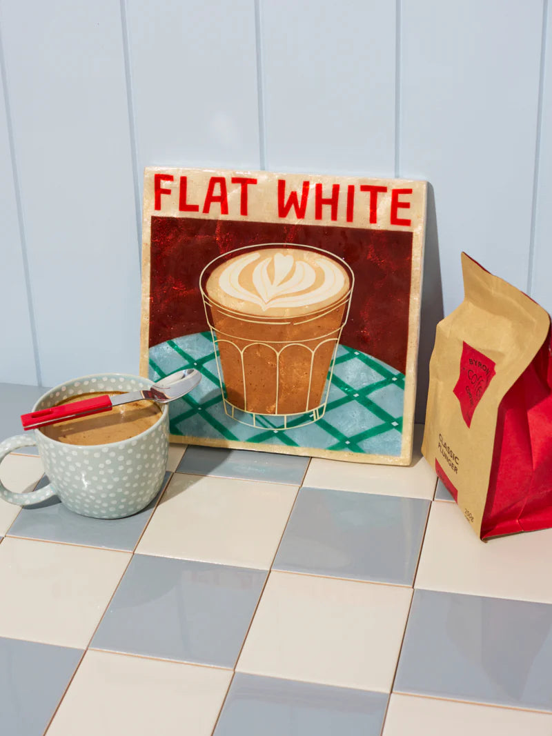 Jones & Co Barista Wall Art FLAT WHITE