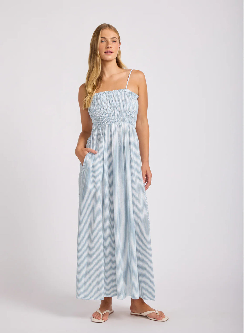 SEAFOLLY - Shirred Maxi Dress - Powder Blue