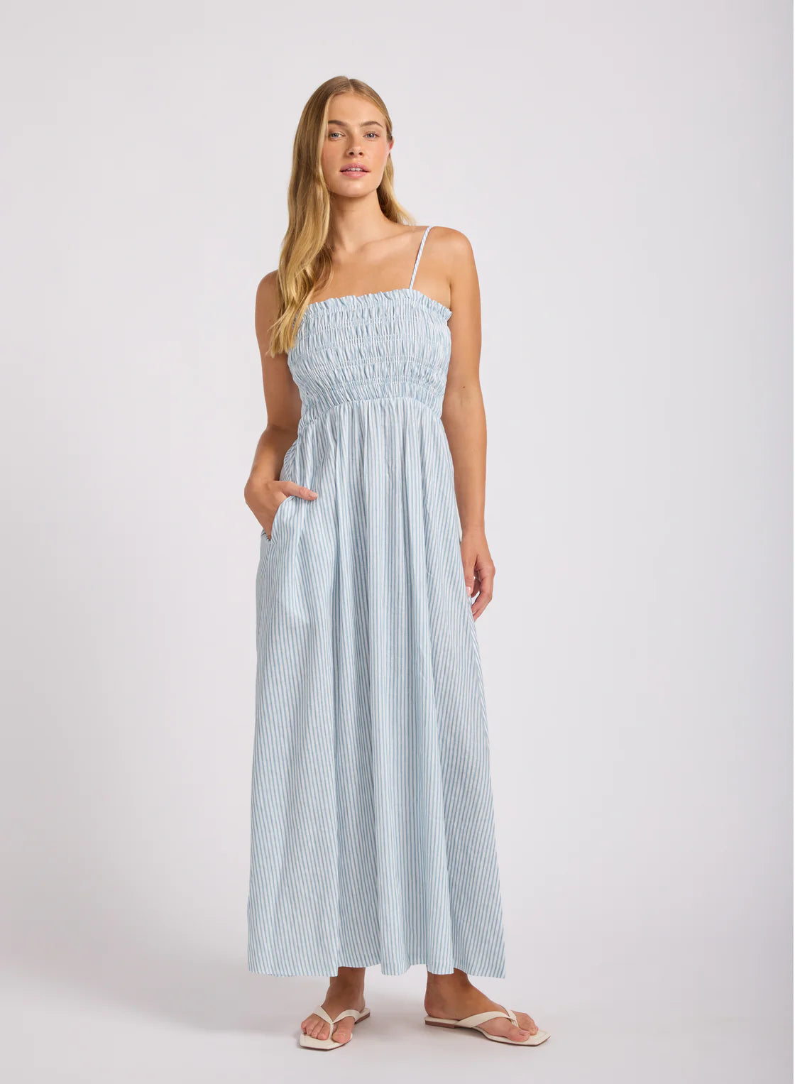 SEAFOLLY - Shirred Maxi Dress - Powder Blue