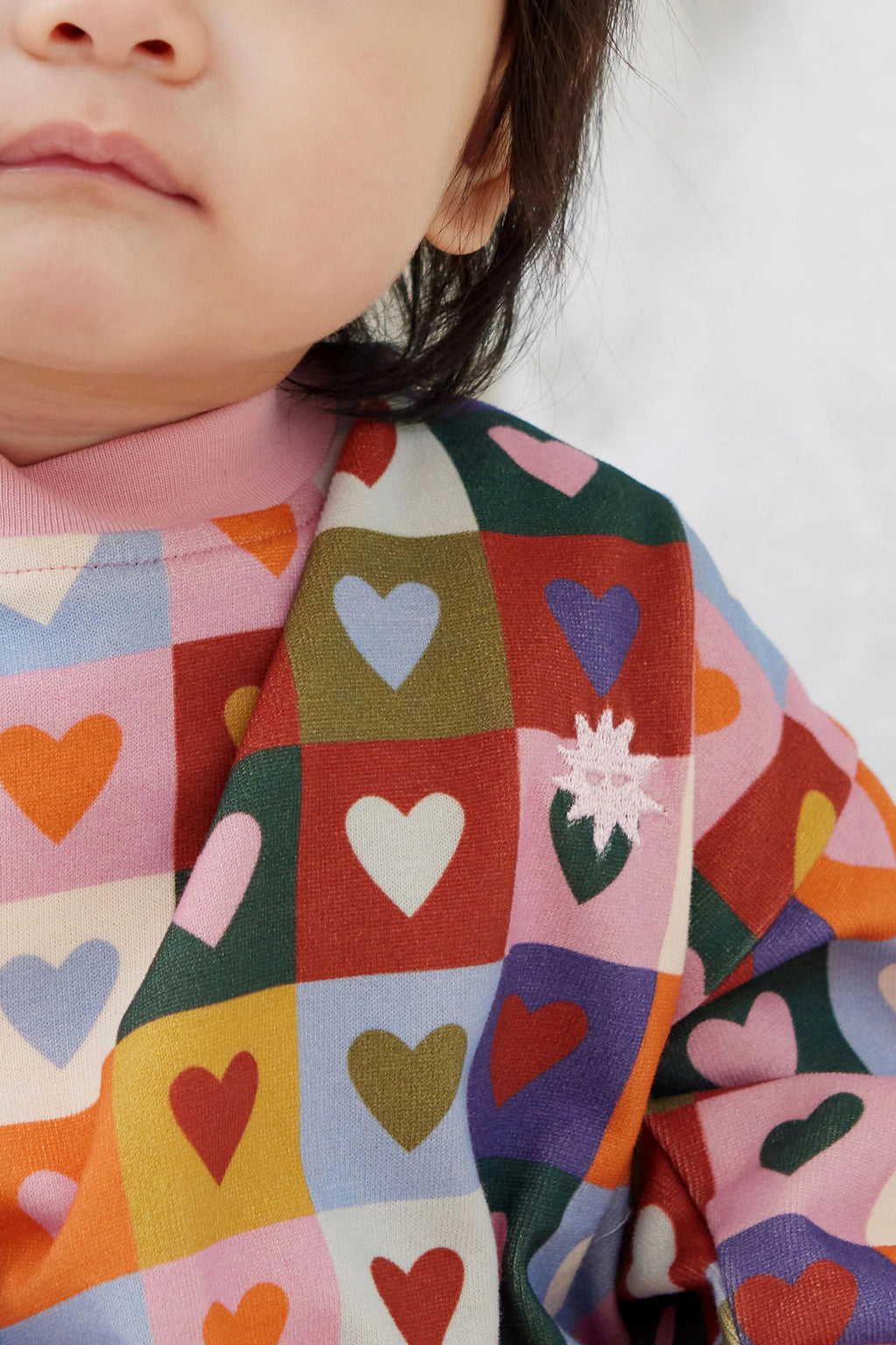 Kapow Kids Heart Checkerboard Sweater