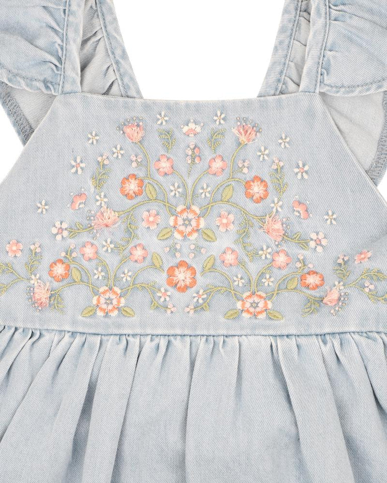 Fox & Finch Palm Cove Denim Embroidered Dress