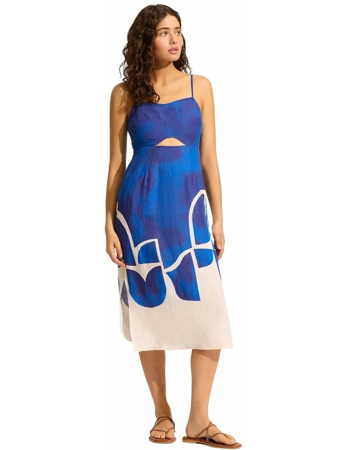Seafolly Sunray Midi Dress in Ultramarine