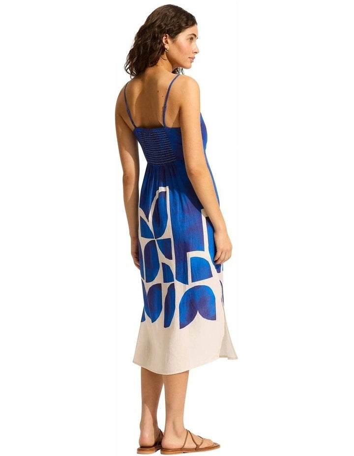 Seafolly Sunray Midi Dress in Ultramarine