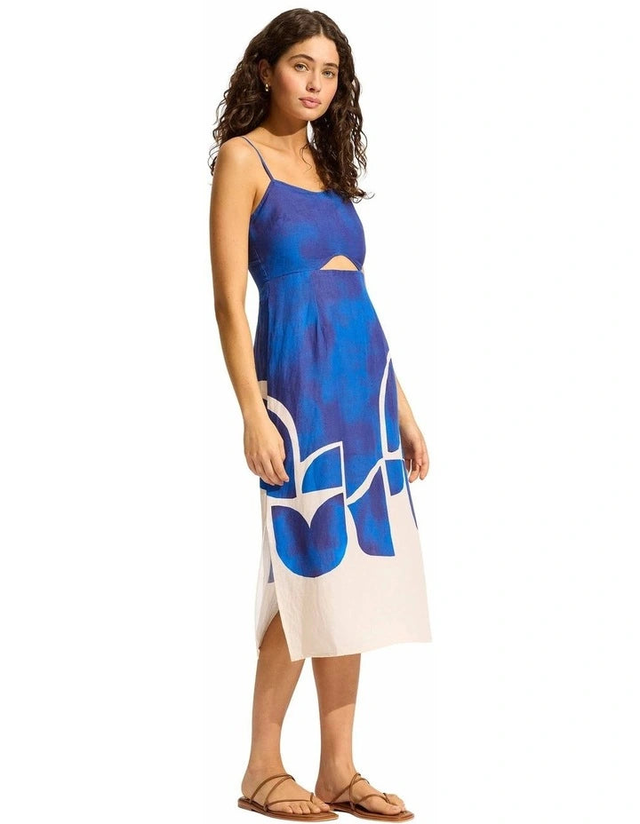 Seafolly Sunray Midi Dress in Ultramarine
