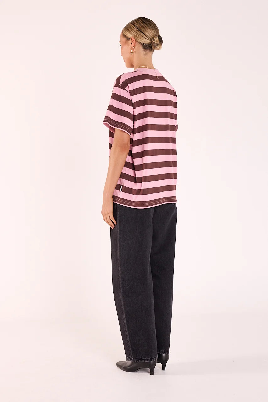Feather & Noise Carter Bold Tee Violet Plum Stripe