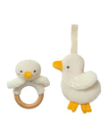 Living Textiles Teething Ring And Dummy Chain- Goosey Goosey