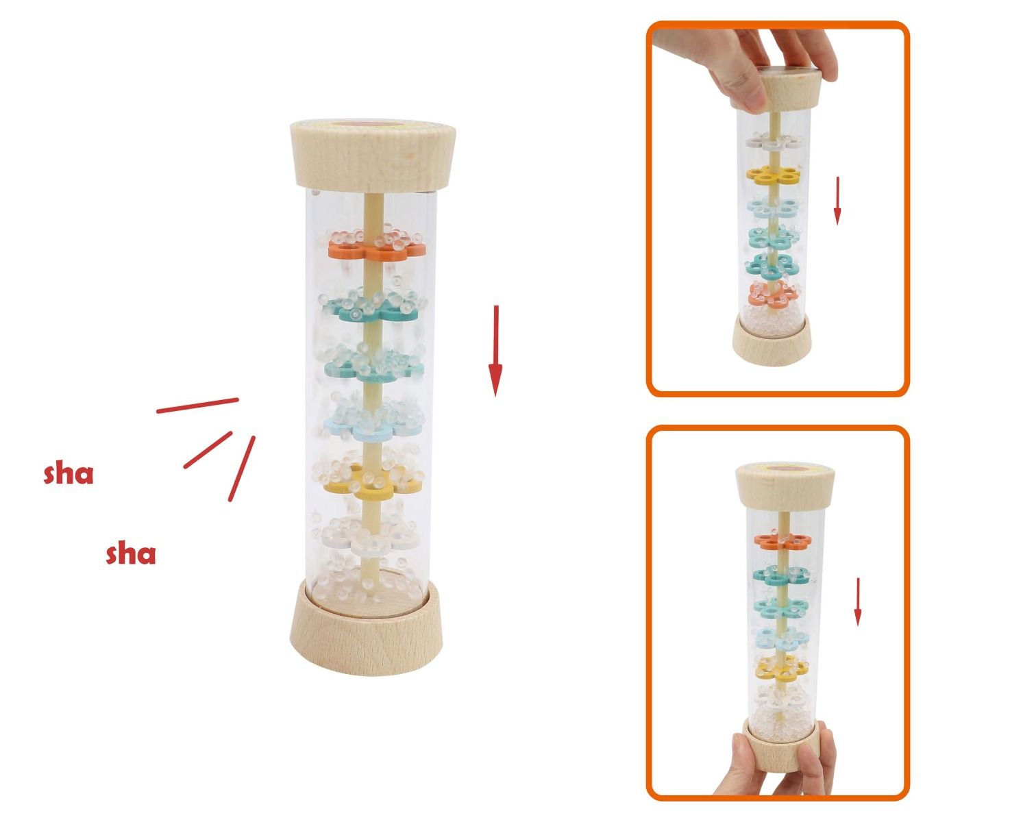 ToysLink Wooden Rainmaker Rattle