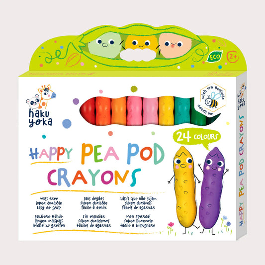 Haku Yoka Happy Pea Pod Crayons -24 Colours