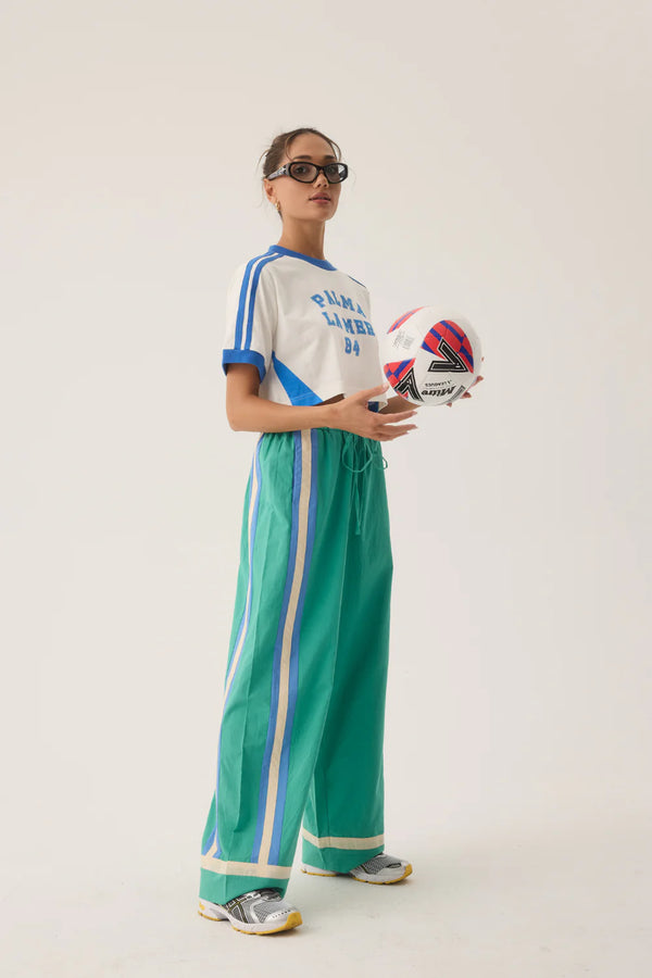 Araminta James La Mer Stripe Pant Jade Green