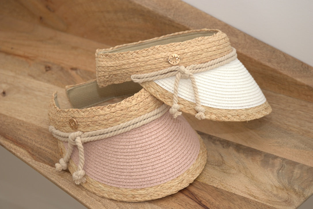 Sundaíse Poppy Visor Raffia White