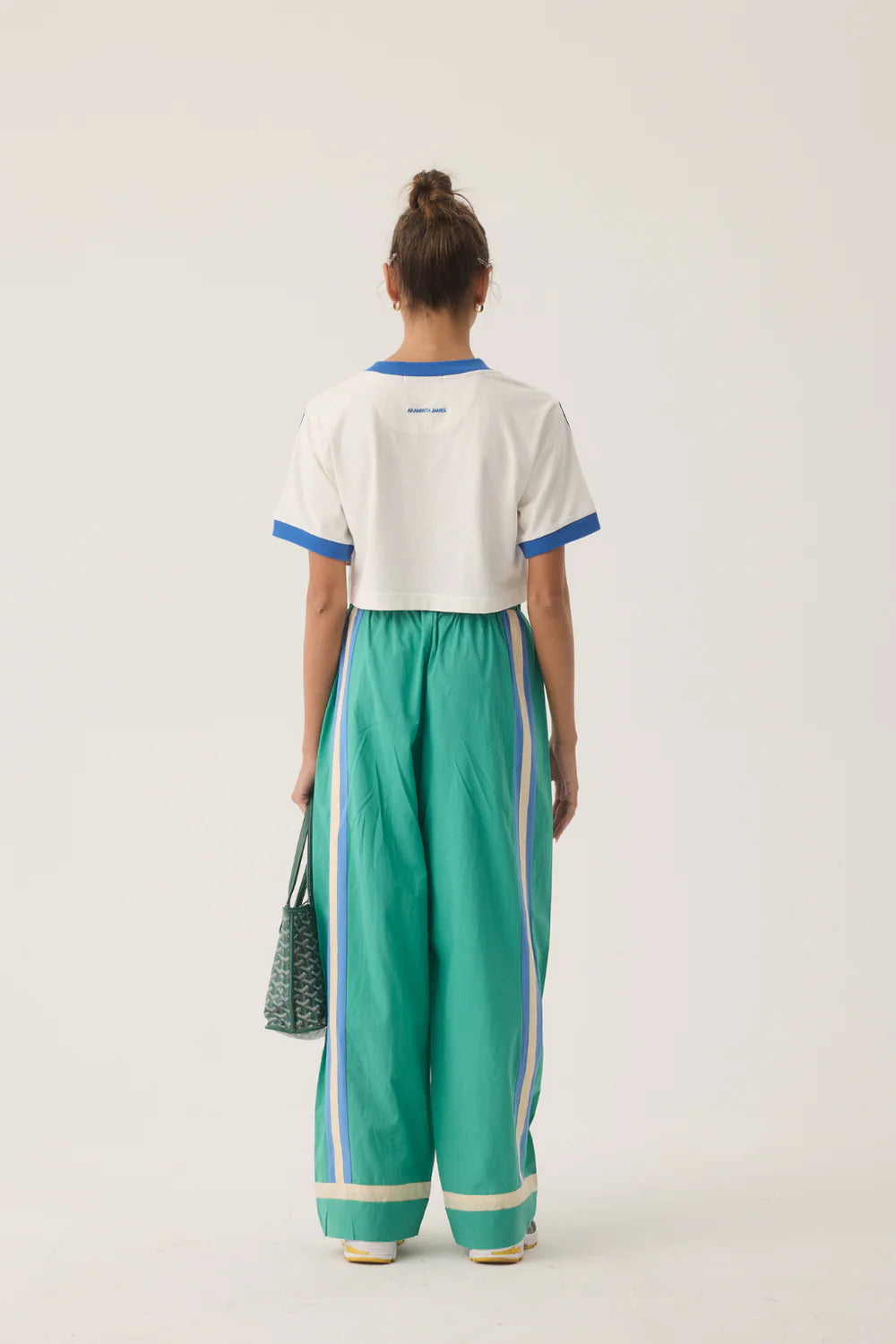 Araminta James La Mer Stripe Pant Jade Green