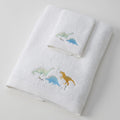 Jiggle & Giggle Dallying Dino Bath Towel & Face Washer in Organza Bag