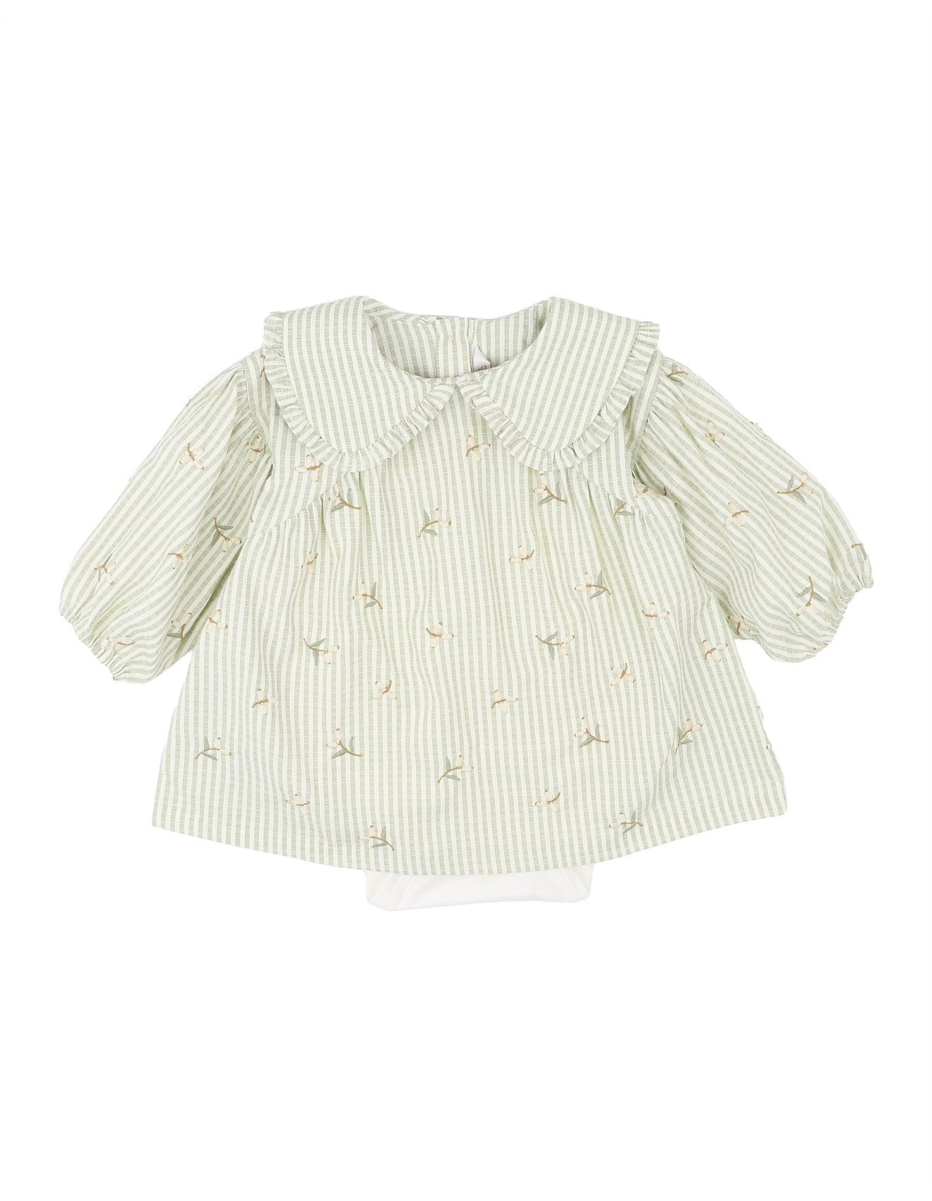 Fox & Finch Orchard Bloom Emb Stripe Overlay Dress