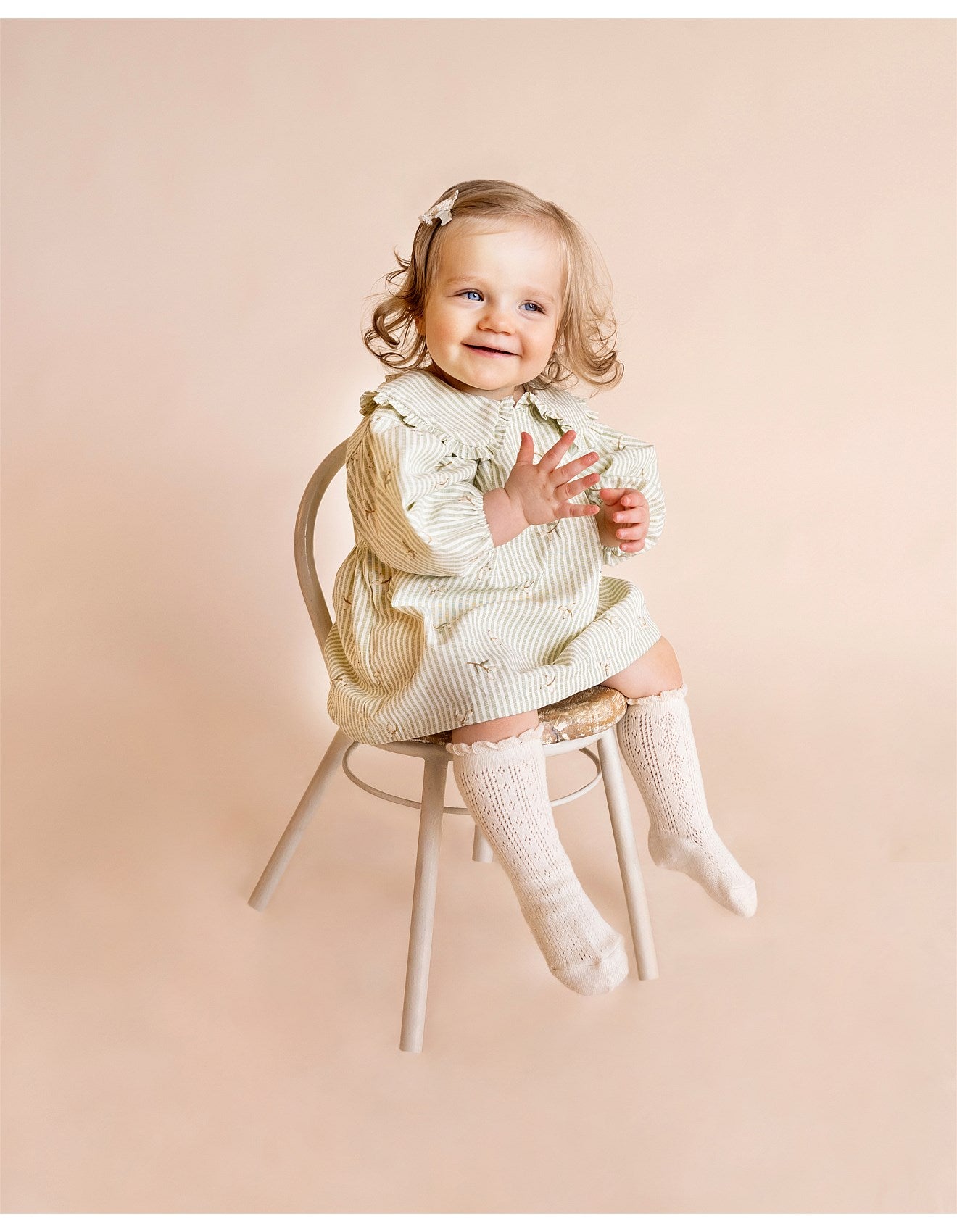 Fox & Finch Orchard Bloom Emb Stripe Overlay Dress