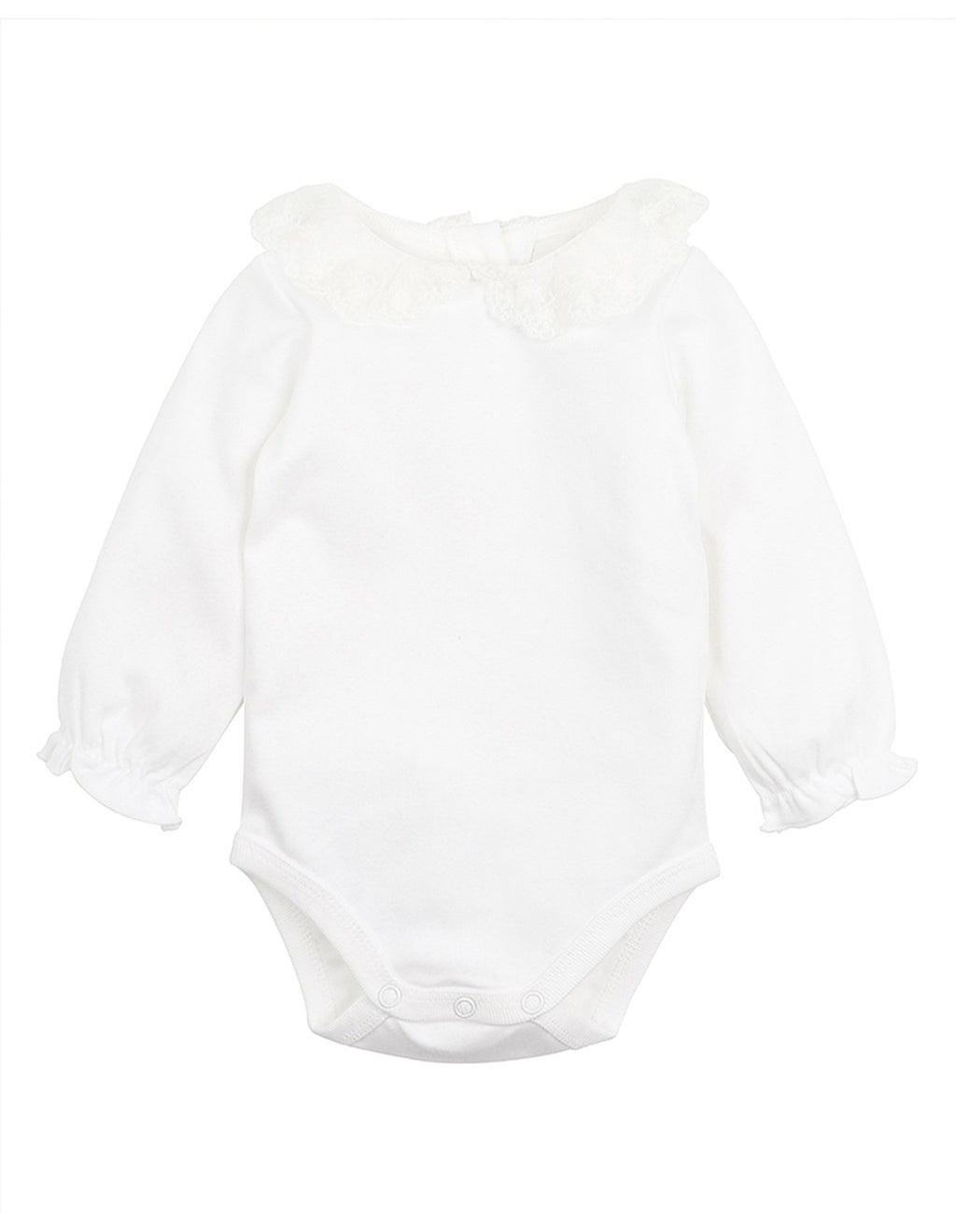 Bebe Girls Lace Collar LS Bodysuit