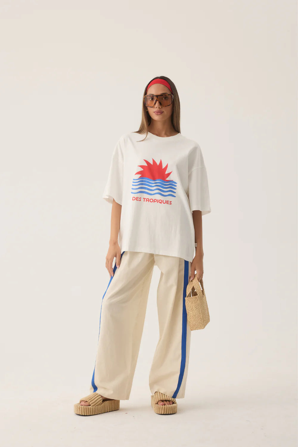 Araminta James Tropiques Oversized Tee Warm White
