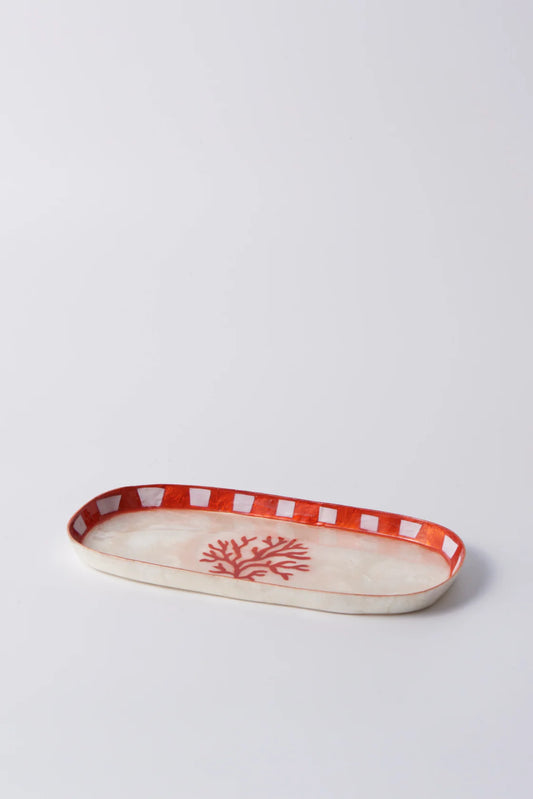 Jones & Co Atlantic Coral Tray Red