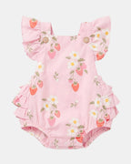 Toshi Baby Romper Strawberry Fields