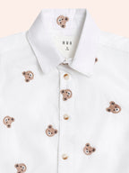 Huxbaby Shortsleeve Huxbear Button Up Crisp White
