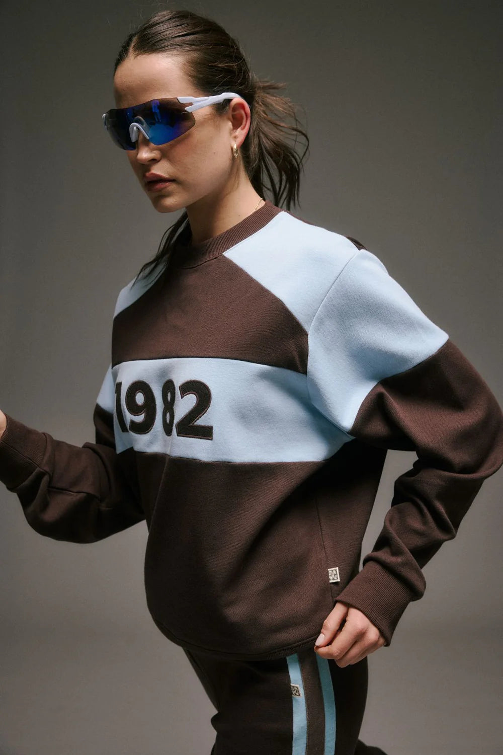 Araminta James 1982 Contrast Knit Sweater Espresso