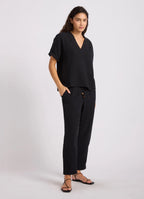 Seafolly - Double Gauze Tapered Pant - Black