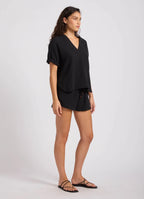 Seafolly - Double Gauze V-Neck Top - Black