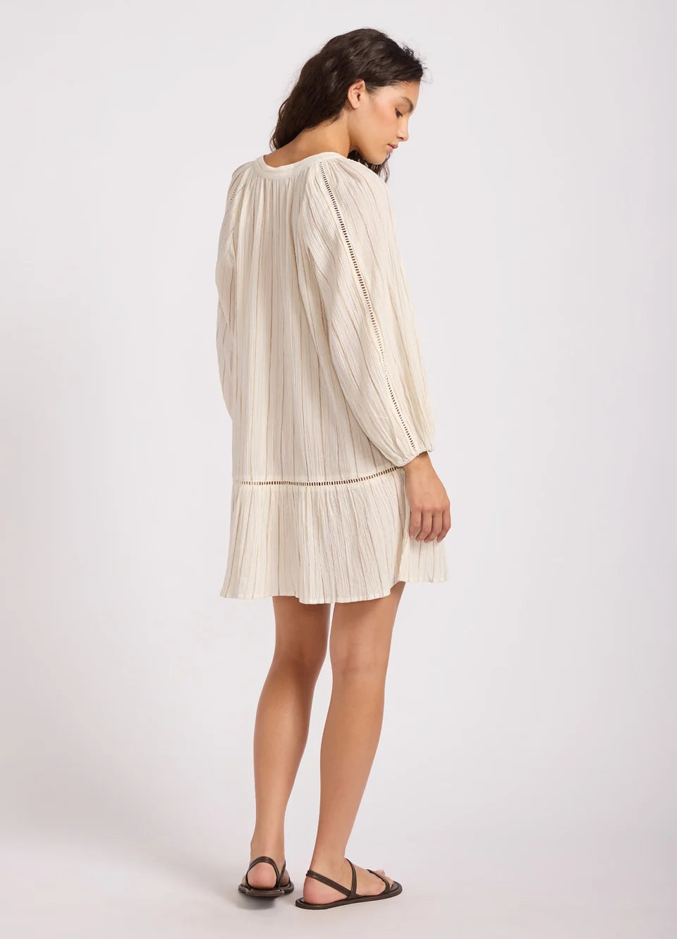 Seafolly - Beach Edit Stripe Ladder Sleeve Dress - Tan
