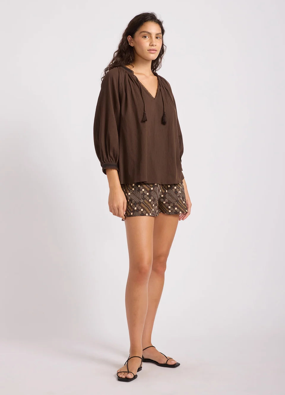Seafolly - Crinkle Gauze Trim Peasant Blouse - Assorted