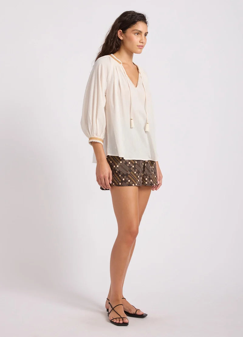 Seafolly - Crinkle Gauze Trim Peasant Blouse - Assorted